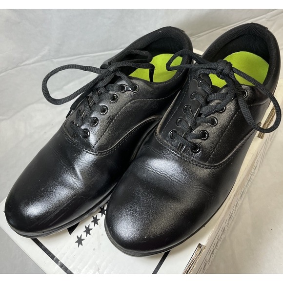 DrillMasters Marching Shoes Mens 8 Womens 10 Lace Up Sneaker Black Faux Leather - Picture 2 of 8